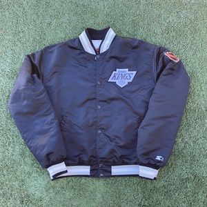 Vintage 90s Starter Los Angeles Kings NHL Satin Varsity Bomber Jacket USA